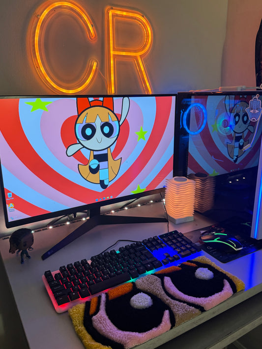 Blossom Keyboard Rug Pad | Powerpuff Girls Desk Art