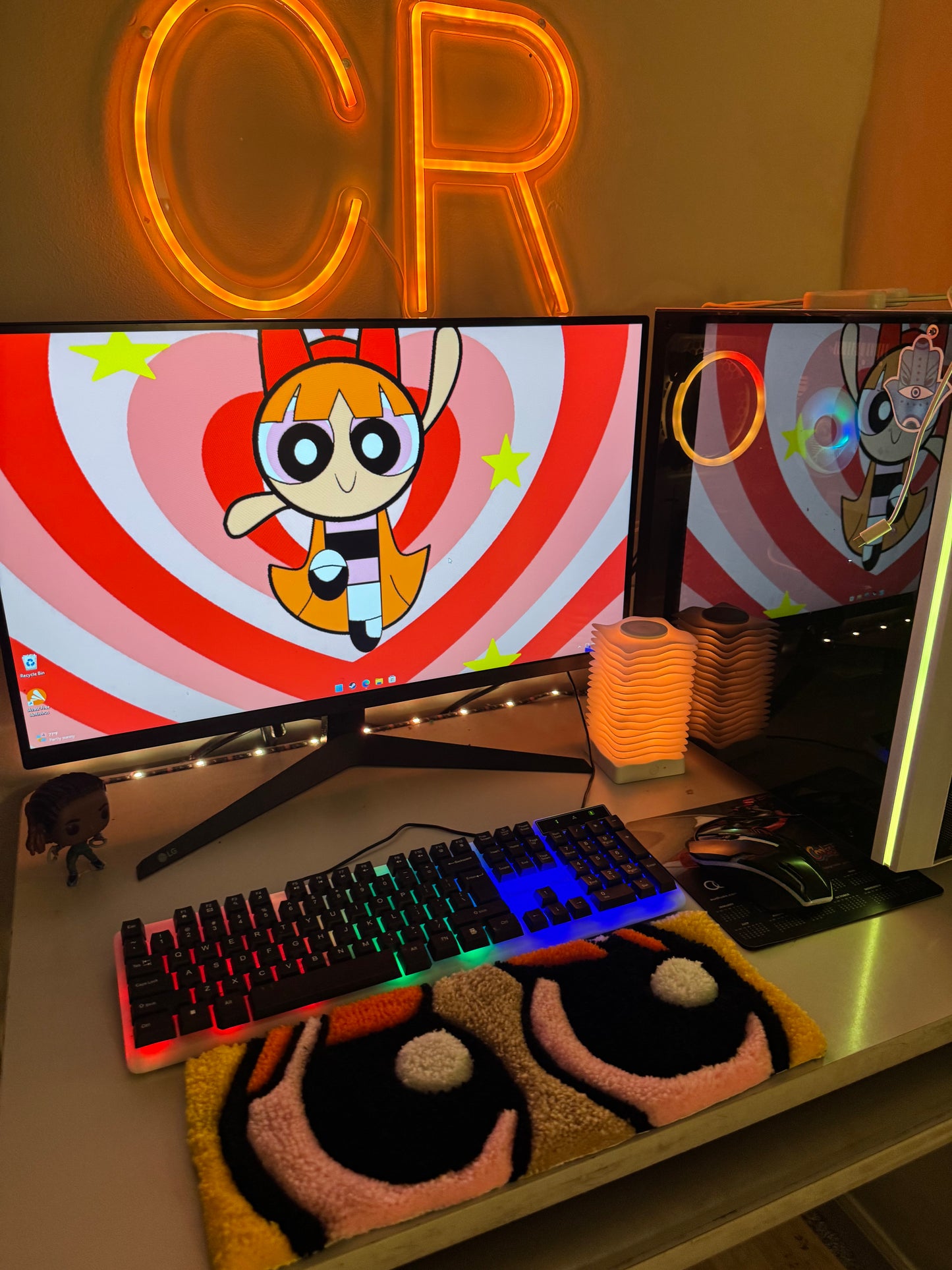 Blossom Keyboard Rug Pad | Powerpuff Girls Desk Art
